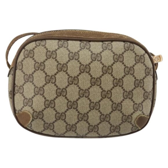 GUCCI GG Supreme Web Sherry Line Shoulder Bag PVC Beige 89 02 066 Auth 143576 - Picture 3 of 16